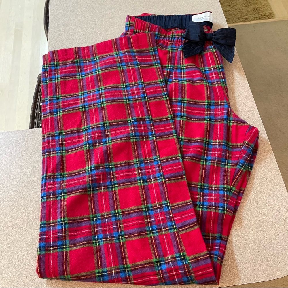 Gilly Hicks Red Plaid Pajama Pants with Black Bow Accent - Size M - Picture 2 of 6